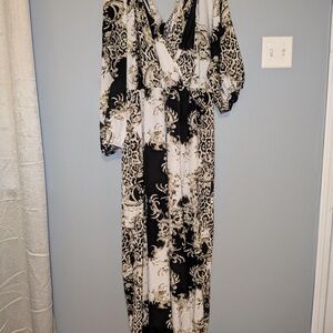 Elegant Black and White Patterned romper